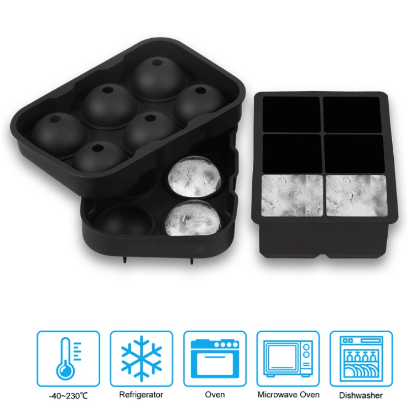 Silikonisbox set 6 med 6 isgaller 2 stycken whiskyisblockform